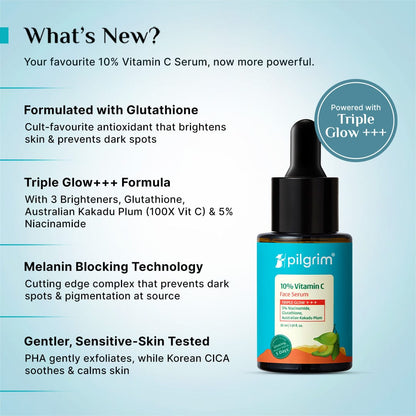 Pilgrim 10% Vitamin C Face Serum For Triple Glow+++ ( 1199)