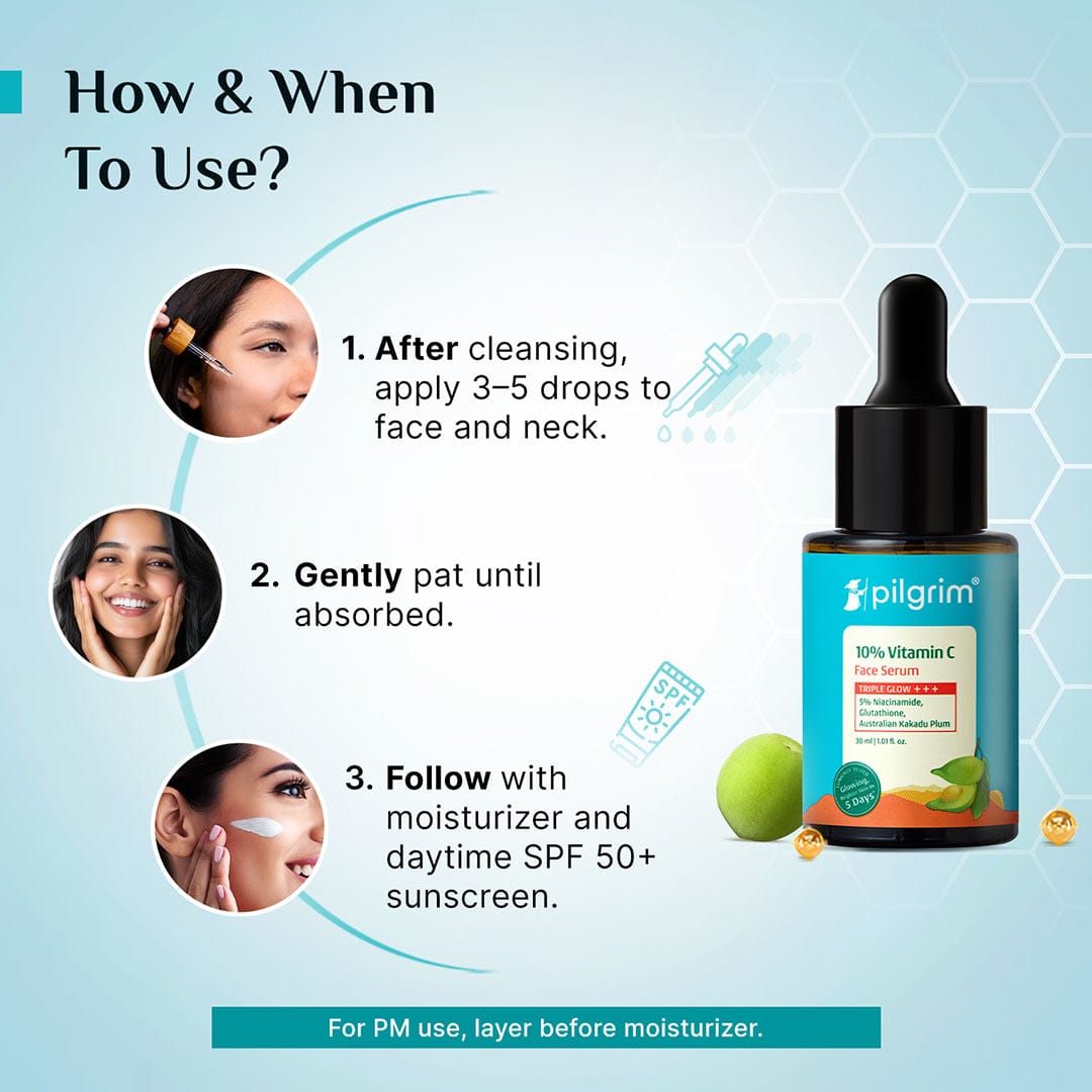 Pilgrim 10% Vitamin C Face Serum For Triple Glow+++ ( 1199)